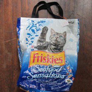 Friskies Cat Food Upcycled Tote Bag Reusable Shopping Bag